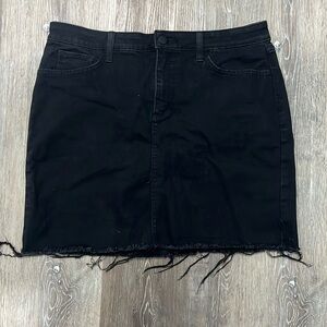 Black Jean Mini Skirt